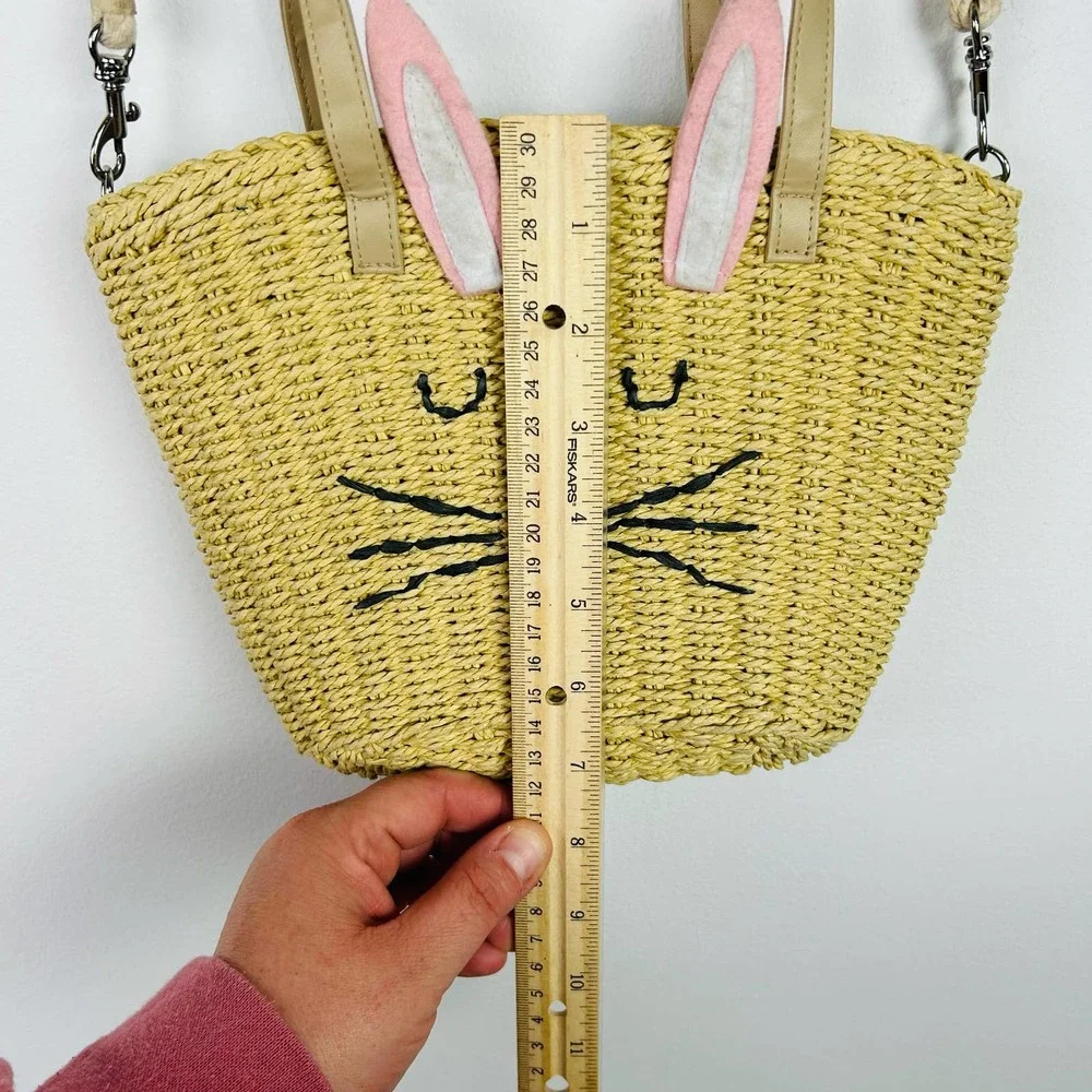 Hanna Andersson Woven Straw Bunny Rabbit Purse